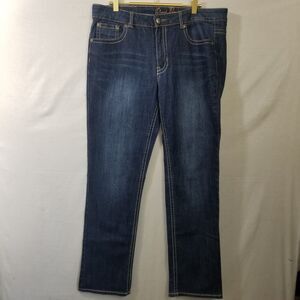 Womens Royal Premium Dark Wash Bootcut Denium Jean's With Button Pocket Size 12